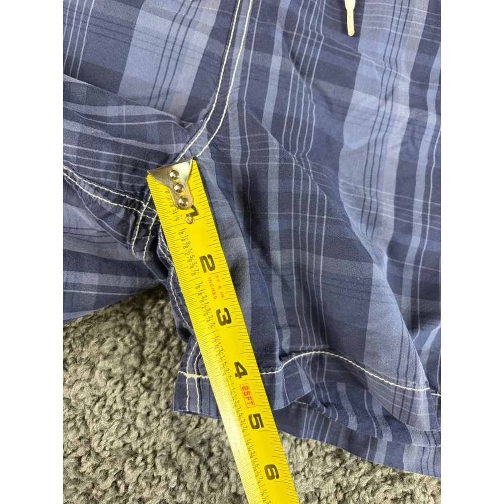 Polo Ralph Lauren Mens Blue Plaid Swim Trunks XL Drawstring Mesh Lined Shorts